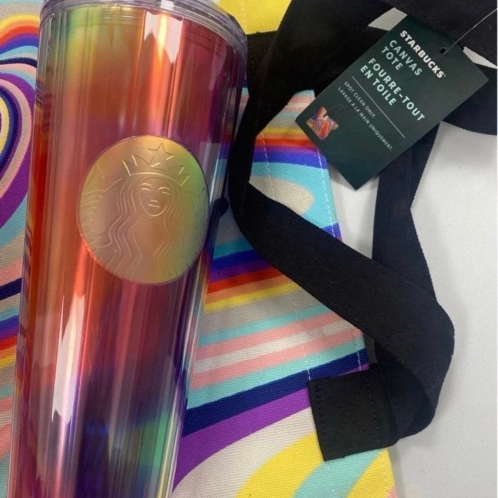 Starbucks new Target Exclusive bag and rainbow tumbler cup pride month new